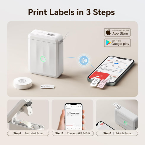 NIIMBOT D110 Upgraded Version Mini Label Maker Machine with Tape, Portable Bluetooth Thermal Printer, Sticker Maker with Multiple Templates for Of...